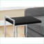 Table basse en forme de C compacte en stratifié noir Chrome, moderne et fonctionnel pour canapé / lit-1410293166