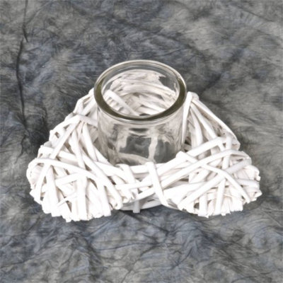 Porte-photophore en bois willow coeur