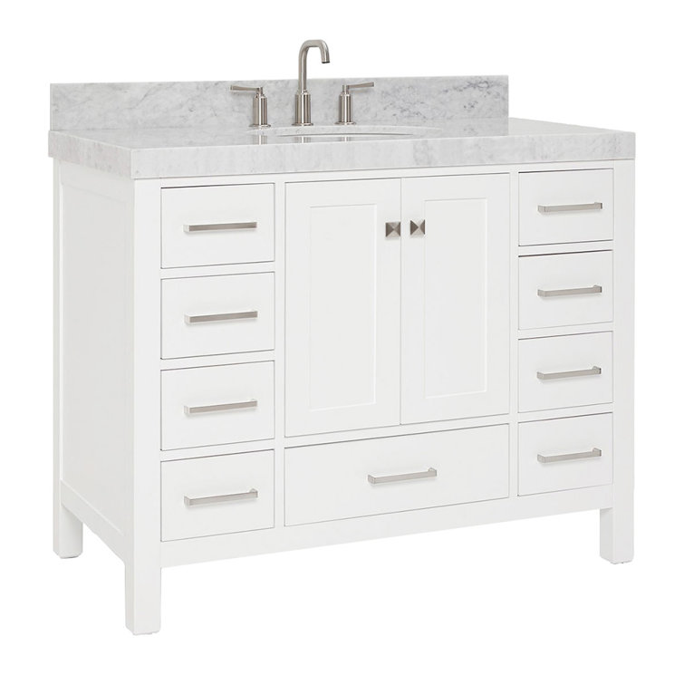 Cambridge 42'' Single Bathroom Vanity with Carrara Marble Top