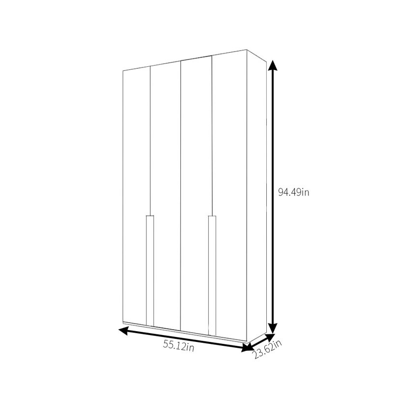 Garde-robe simple de couleur unie, H 94 po x l 55 po x P 24 po