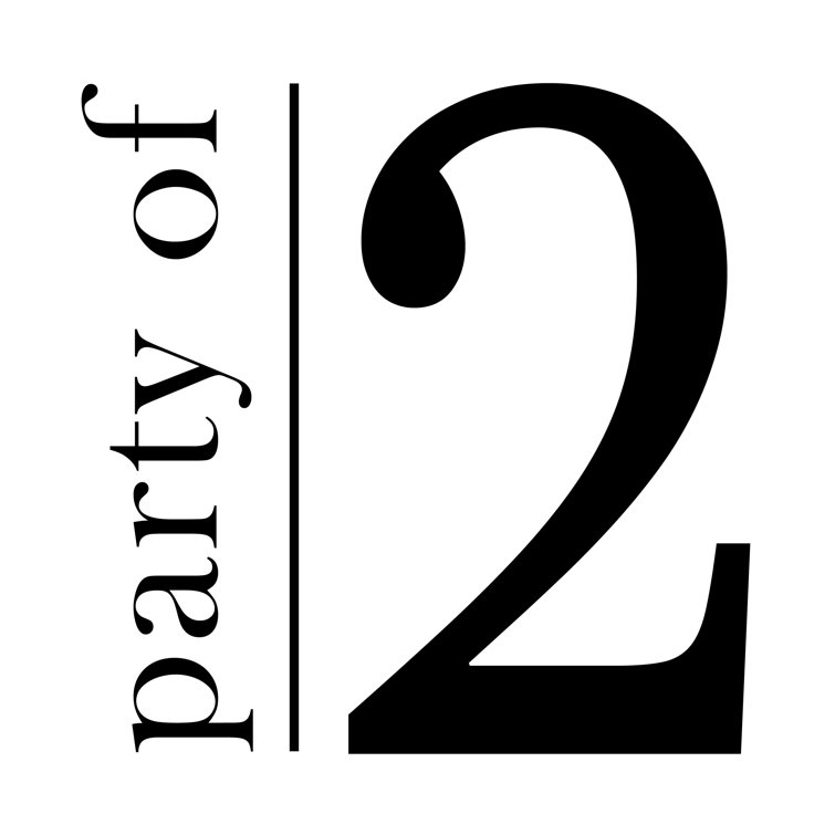 Party of Two - Wrapped Canvas Typography