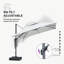 Parasol carré extérieur robuste 10 po, double tissu, tissu haut de gamme, avec base, blanc-1947393906