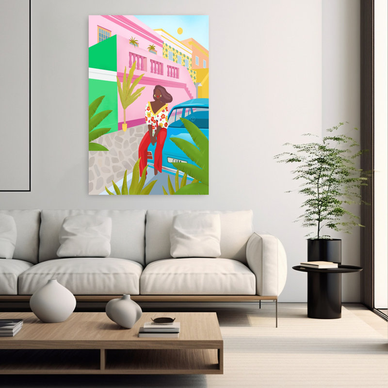 Art contemporain, palmier abstrait, art urbain, H 60 po x l 40 po