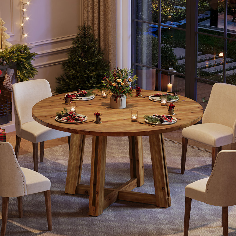 Round Solid Wood Dining Table
