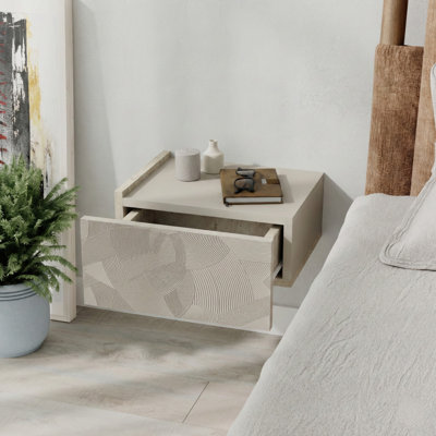  Floating Bedside Table With Drawer, Bedroom