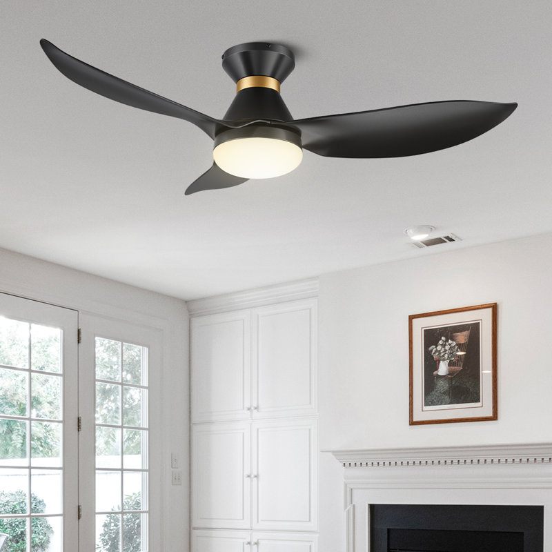 Ventilateur de plafond avec lumières DEL Dyonne, Blanc