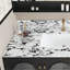 Plateau de meuble-lavabo en marbre artificiel 43 po x 22 po avec lavabo et dosseret en céramique encastré, blanc et noir New Carrara (seulement le comptoir de meuble-lavabo)