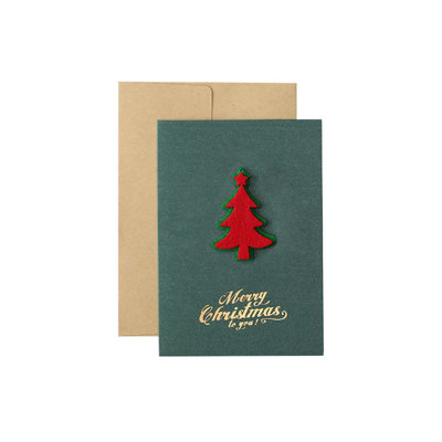 Christmas Decorations Vintage Pearl Paper Christmas Greeting Card Three Dimensional Blessing Thanksgiving Christmas Blessing Card with Envelope
