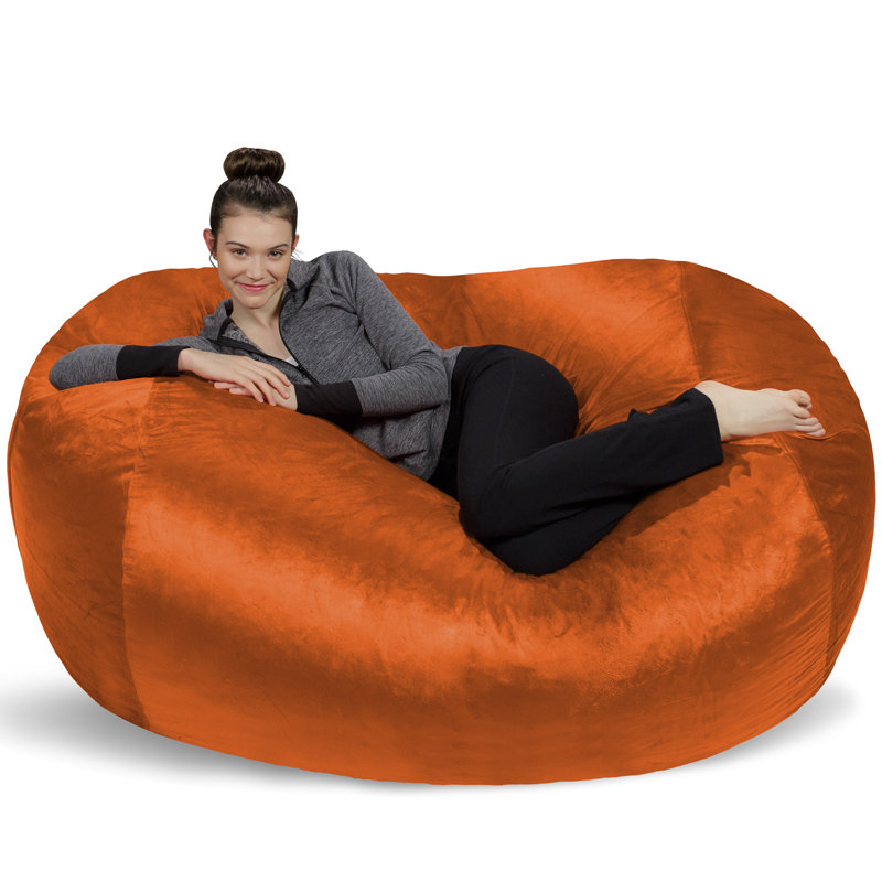 Bean Bag Sofa Lounger - Plush 6 Ft Bean Bag Sofas with Super Soft Microsuede Cover - XL Memory Foam Stuffed Lounger Chairs for Kids, Adults, Couples - Bean Bag Chair Furniture in Multiple Colors
