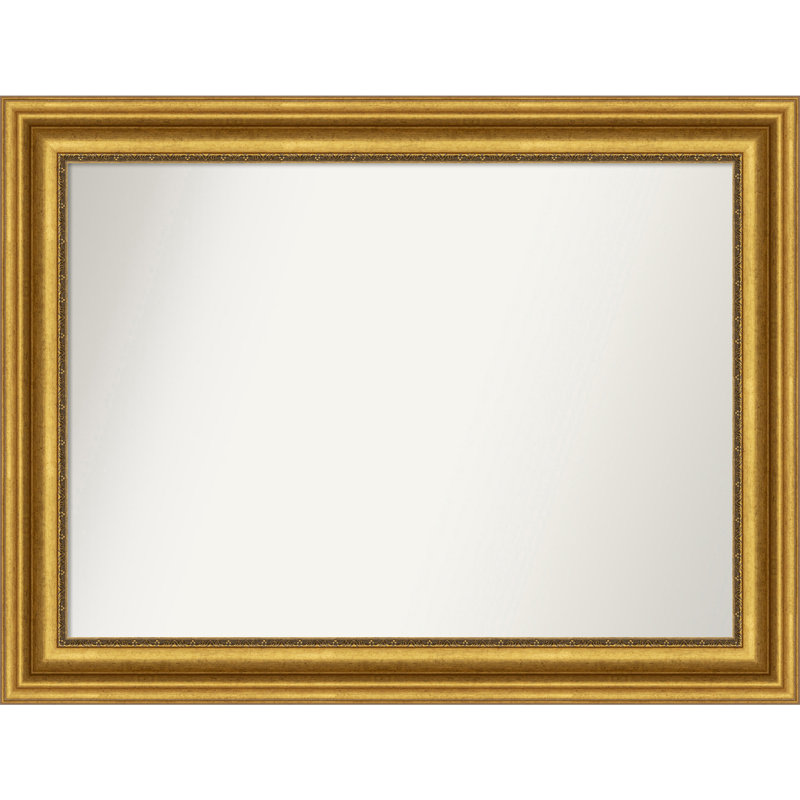 Miroir de salle de bain Jashawna, 28,75 po x 37,75 po, Doré