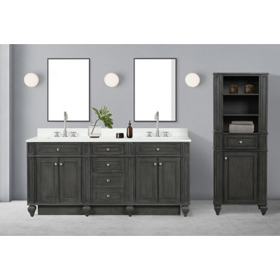 Freixa Winston 72"" Double Bathroom Vanity Set -  Canora Grey, 840EA7993AC34A4F8E15AE8DE0563C84