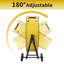 Ventilateur tambour portable 2 vitesses à grande vitesse en jaune avec puissant moteur de 1/3 HP TEao, pale turbo