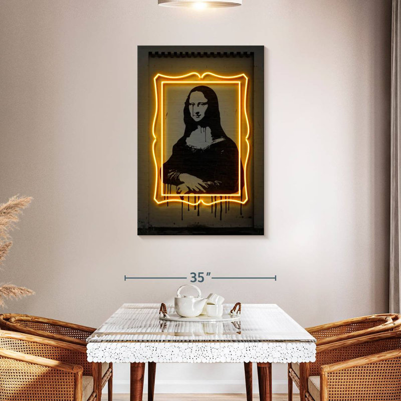 Leisha Mona Lisa illuminée, H 45 po x l 30 po