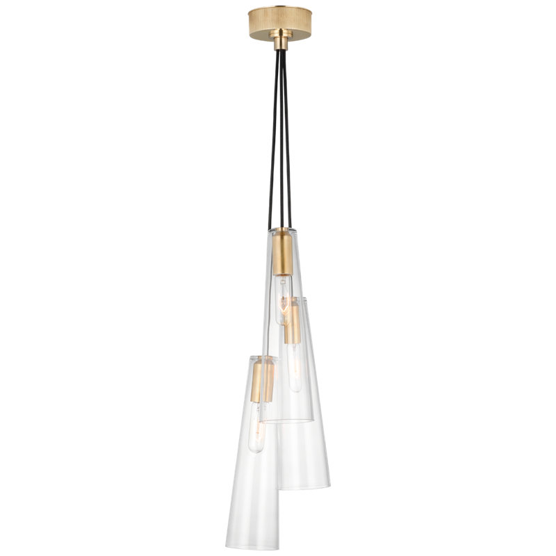 Osvaldo 3 - Light Pendant by Ray Booth, Antique-Burnished Brass