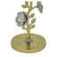 Table de bout sculpturale dorée en aluminium avec plateau en verre transparent et table de bout sculpturale