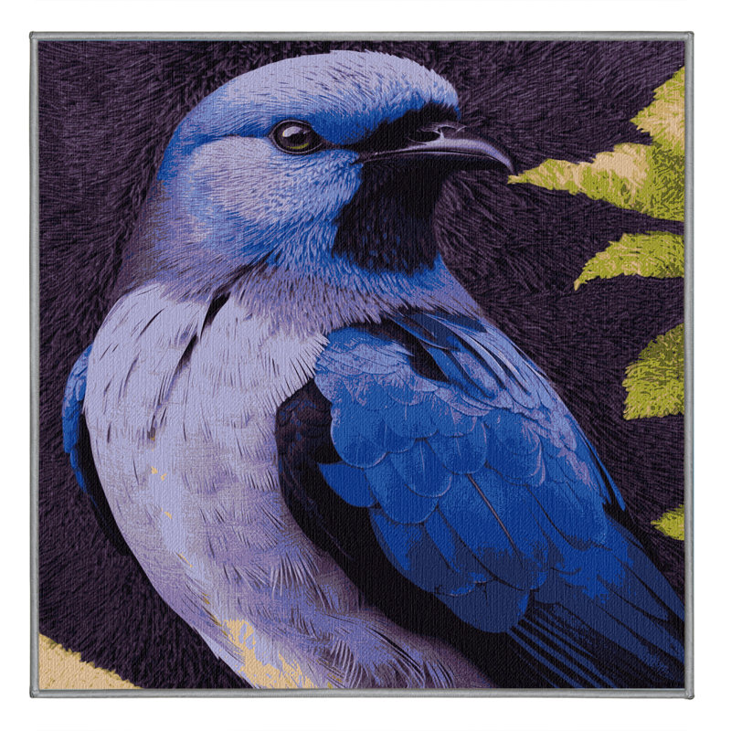  Tapis lavable violacé Euphonia Birds, Carré 4 pi