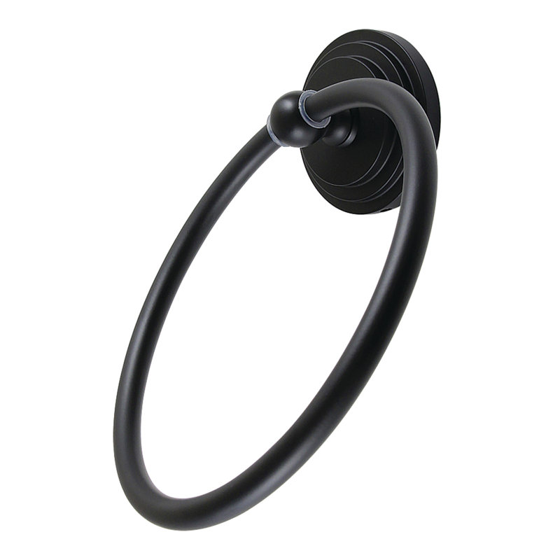 Kingston Brass Milano Towel Ring, Matte Black
