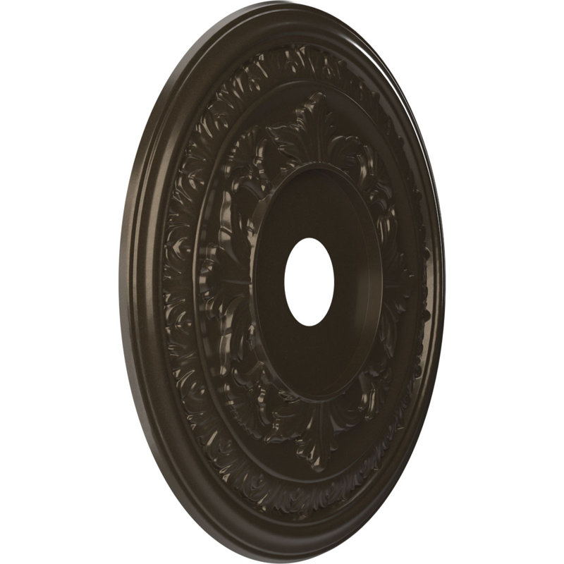 Médaillon de plafond en PVC thermoformé Baltimore, H 22 po x l 22 po x P 1 po, Bronze métallique foncé