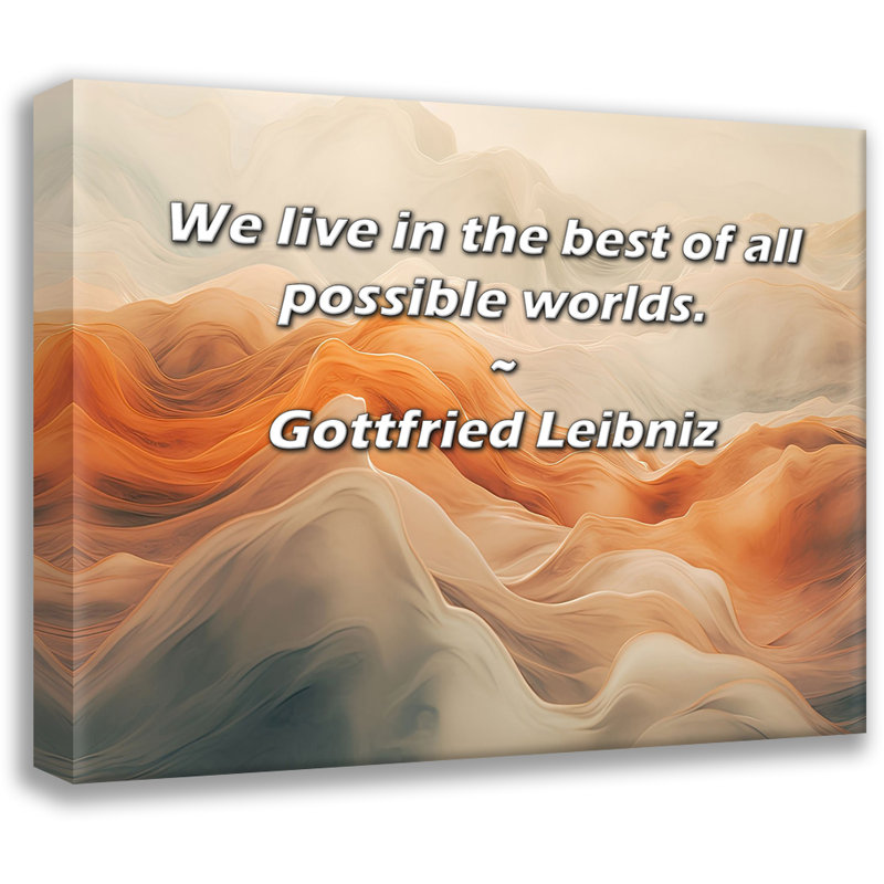 «Artsy Quote» par Gottfried Leibniz, toile tendue avec châssis, H 17 po x l 24 po
