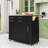Versatile Rolling Kitchen Island with Drop Leaf and Internal Storage Racks-242487801