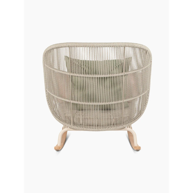 Kodo Outdoor Rocker Chair, Fig Green, Dune White