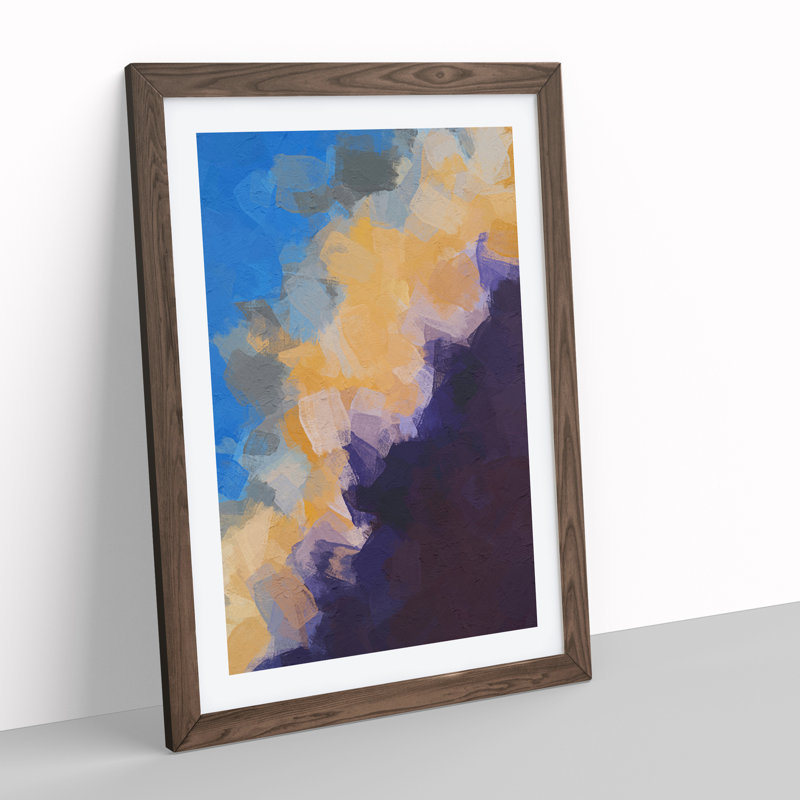 Ceremony of Light Abstract - Wall Art, 48cm H x 36cm W, Walnut Framed, White
