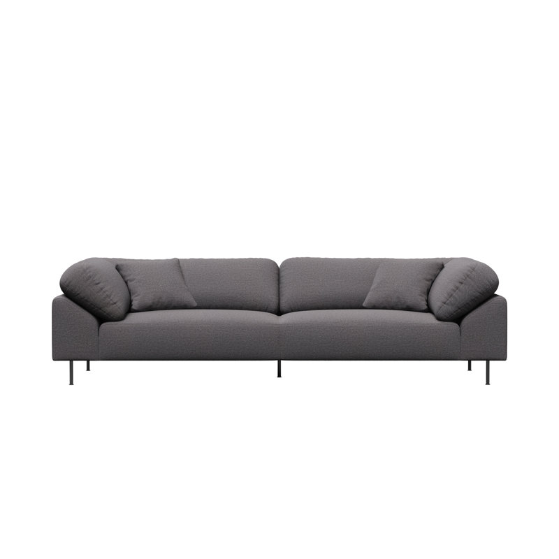 Collar 3-Seater, Gray, Cotton Blend