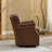 26.4'' W Genuine Leather Upholstered Swivel Armchair-205881954