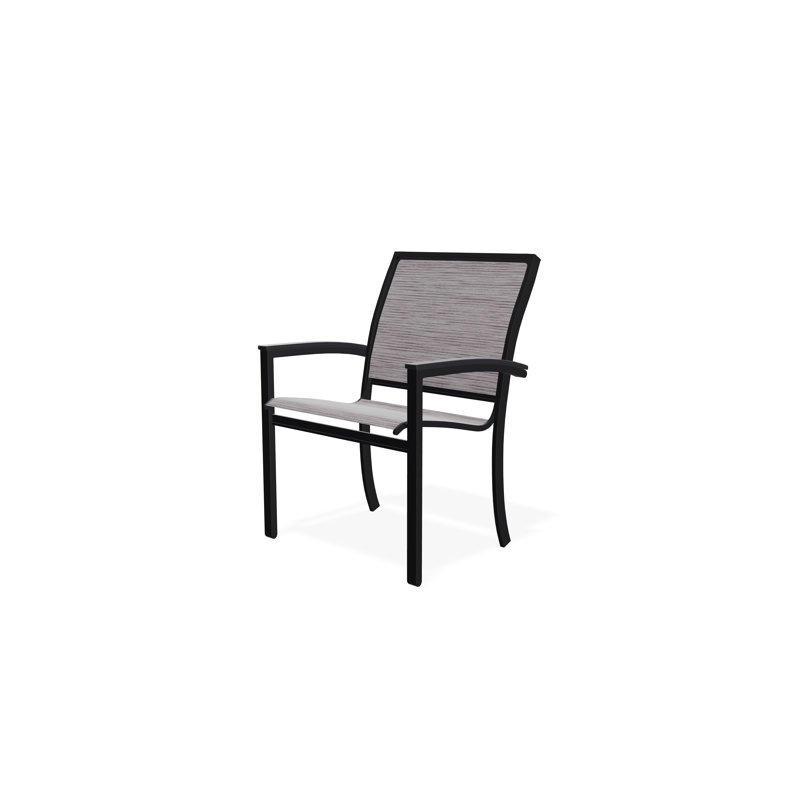 Chaise de café empilable en aluminium Bazza, Fossile, Noir