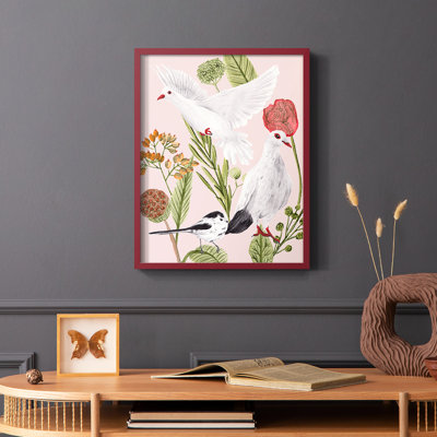 Birds in Motion I, reproduction encadrée - bois massif