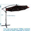 Parasol de 10 pi avec lumières solaires - facile à utiliser, 8 nervures, pour le matériel de piscine de terrasse, jardin