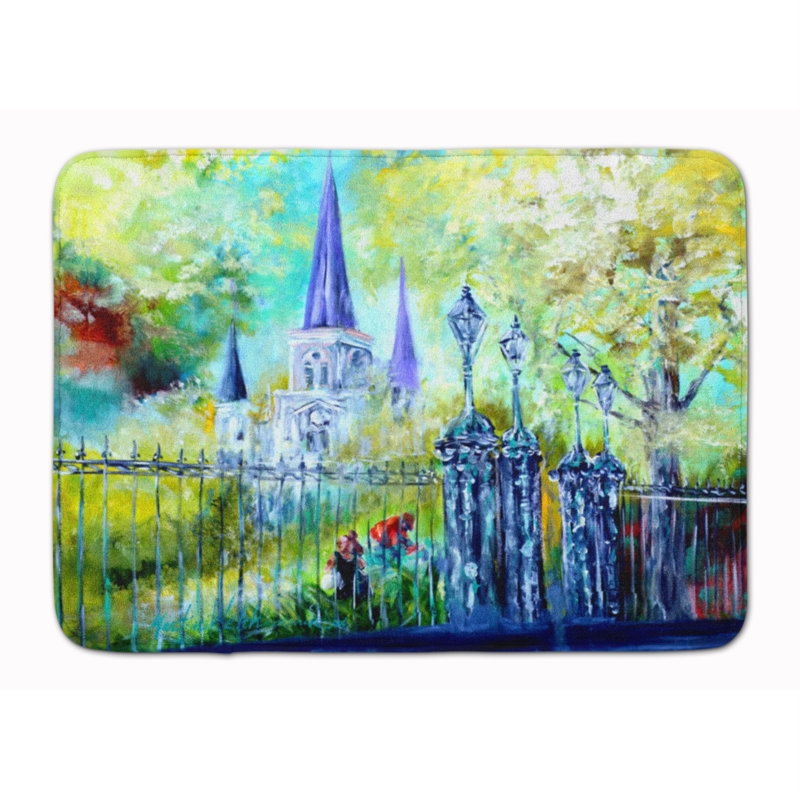 Tapis de salle de bain en mousse à mémoire de forme carrée st louis cathedral