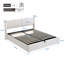 Upholstered Storage Bed With Adjustable Headboard, USB And LED PU-1348313338-1348313339