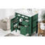 Meuble-lavabo de 30 po avec lavabo en céramique de style moderne, 3 tiroirs, organisateur de porte d'armoire, glissières de tiroir en métal lisse et pieds romains exquis pour le tiroir à 2 pointes décoratives, poignée texturée et solide