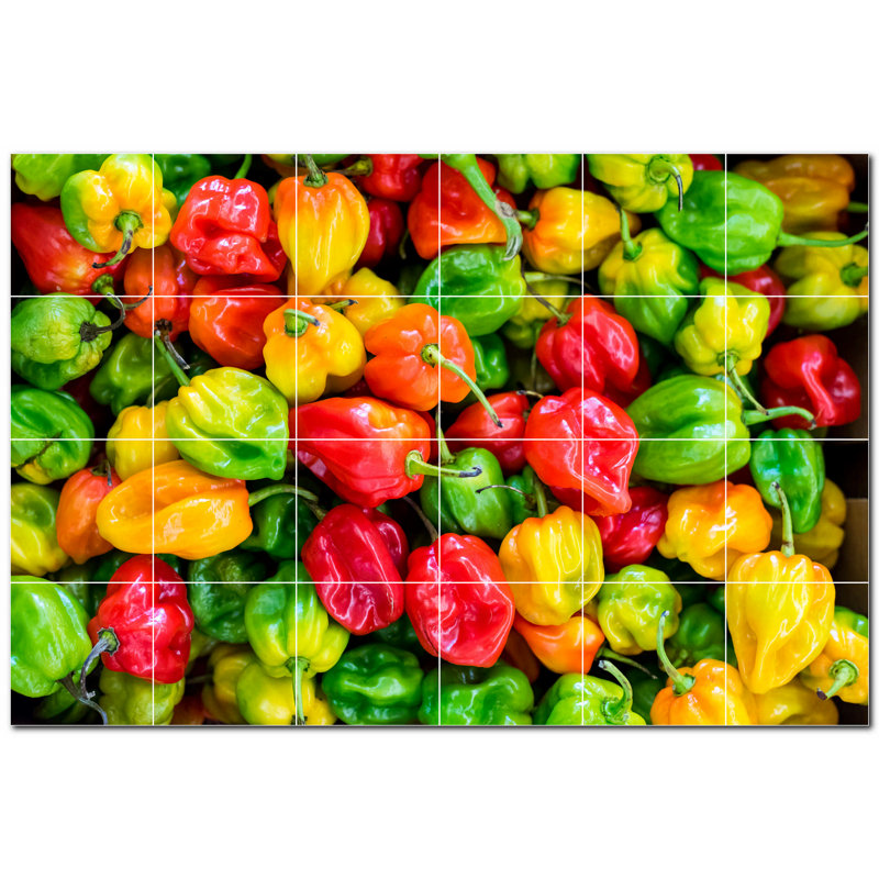 Murale en céramique satinée Fruit Photo 4,25 po x 4,25 po