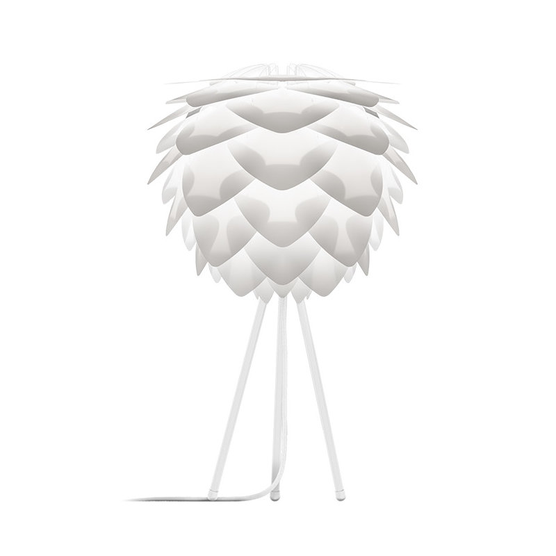 Lampe de table à trépied 19 po Silvia, Blanc, Blanc