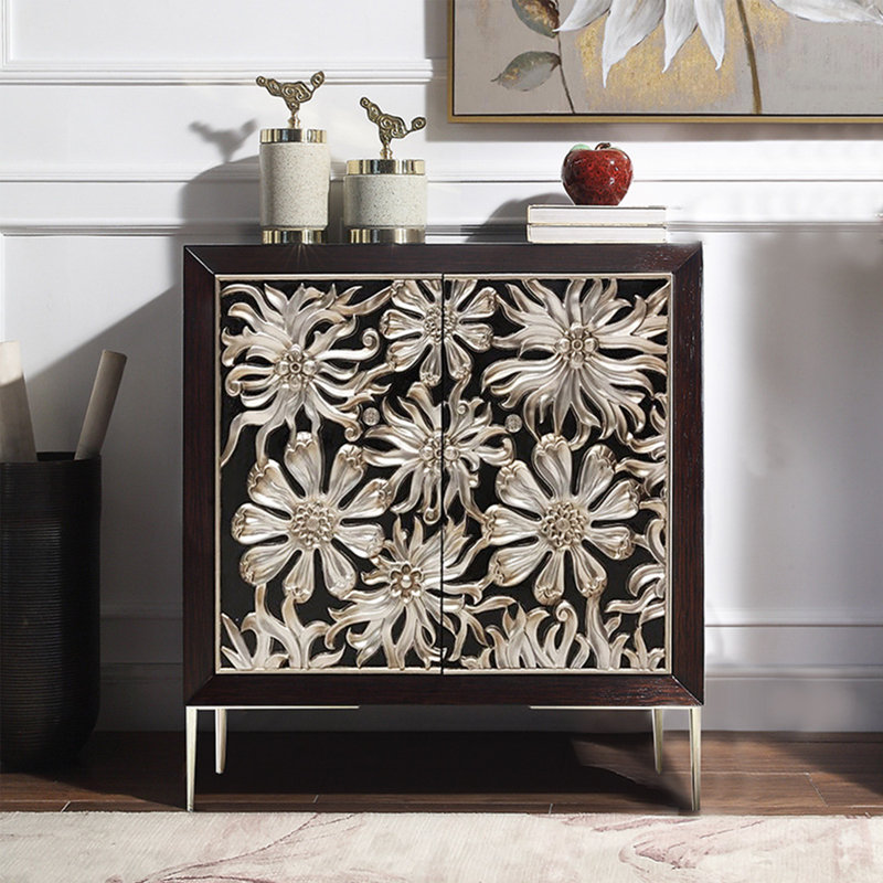 Luxury Solid Wood Double-door Shoe Cabinet 10 Pair Shoe Storage Cabinet