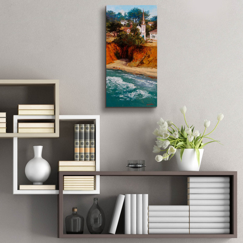  «Lyrical Village» par Erin Dertner, art mural en verre acrylique, 12 po x 24 po, H 24 po x l 12 po