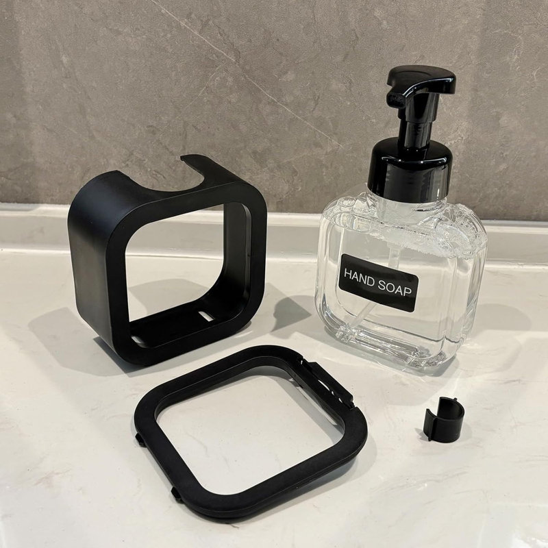 Distributeur de savon moussant, bouteille noire 10 oz avec étiquettes