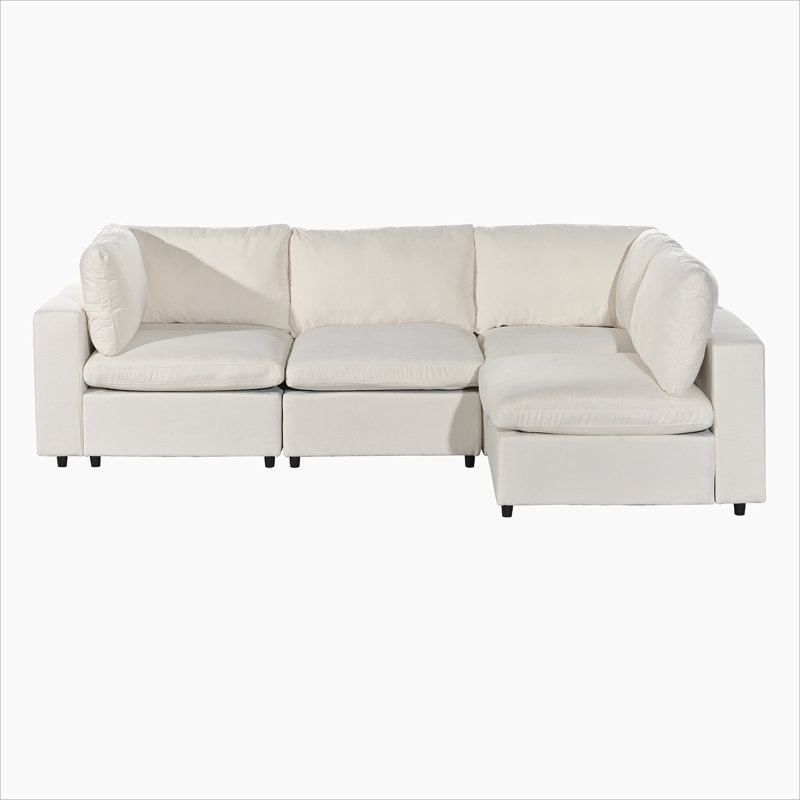 Upholstered Modular Sofa with USB Charge Ports,Wireless Charging and Built-in Bluetooth Speaker