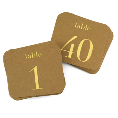 Ensemble de cartes à numéro de table 40 pièces