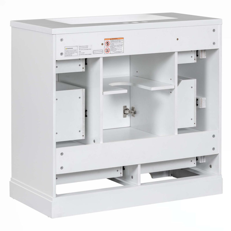Meuble-lavabo 36 po avec lavabo 36 po, six tiroirs, Blanc