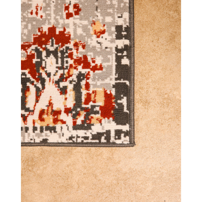 Tapis floral gris, Rectangle 2 pi x 4 pi