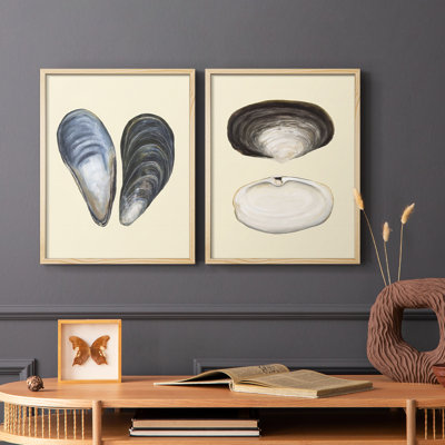 Coquilles bivalves I-Premium, reproduction encadrée - prête à être accrochée - aucun clou requis - aucun clou requis