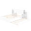Grand lit plateforme avec rangement gigogne simple TG, construction en bois massif blanc et solide, construction de gigognes et de gigognes pour chambre à coucher, tête de lit fonctionnelle