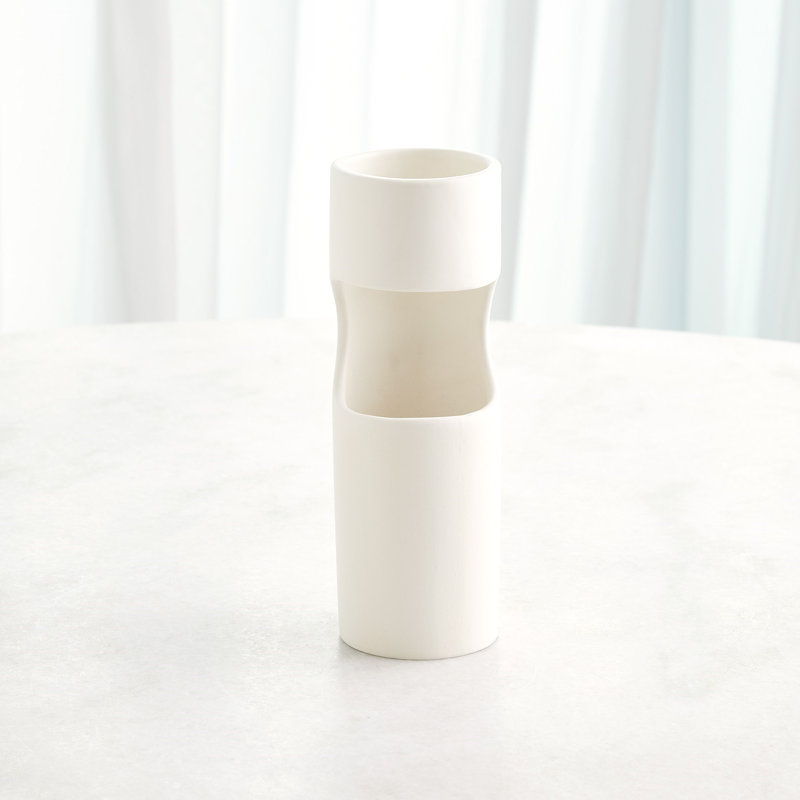 Vase de table en grès, Hauteur totale - 10,75 po