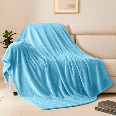Fairmont Park Solid Color Lightweight, Warm Breathable, Soft Sherpa Fleece Blanket