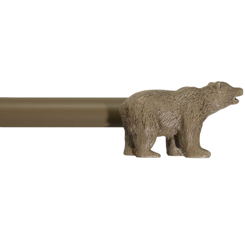 Tringle à rideaux simple ajustable Oren Bear, 48 po à 84 po, Doré de la Renaissance