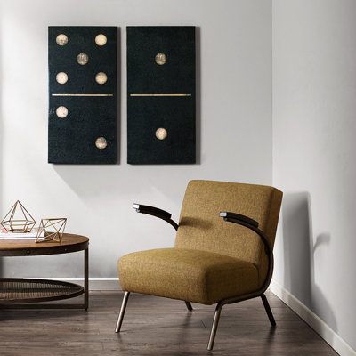 Canvas Wall Decoration Of 2 - Dynamic Black Prints By Rain Shanks 2 Deep Tones, Hang Easily Inside