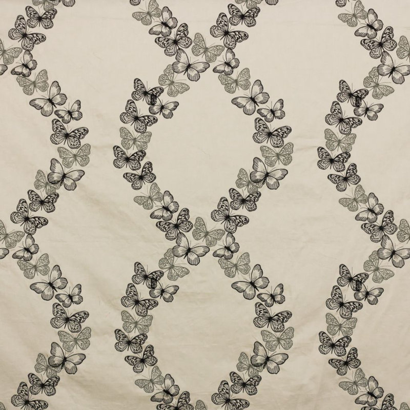 Luxe Flight of Fancy Cotton Blend Fabric, Charcoal
